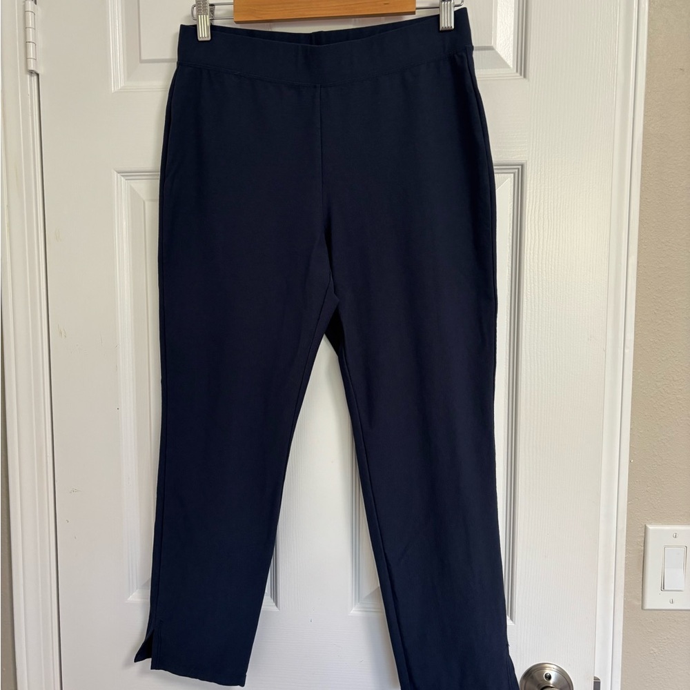 Eileen Fisher Blue Crepe Ankle Pants
